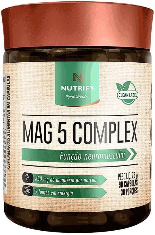 Complexo Mag 5 Fontes de Magnésio - Equilíbrio e Bem-Estar - 90 Cápsulas