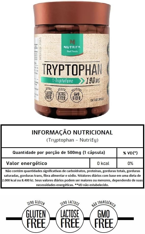 L-triptofano Tryptophan 190mg 60caps