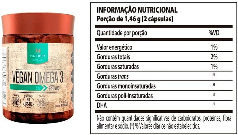 Ômega 3 Vegan DHA Nutrify 60 cápsulas