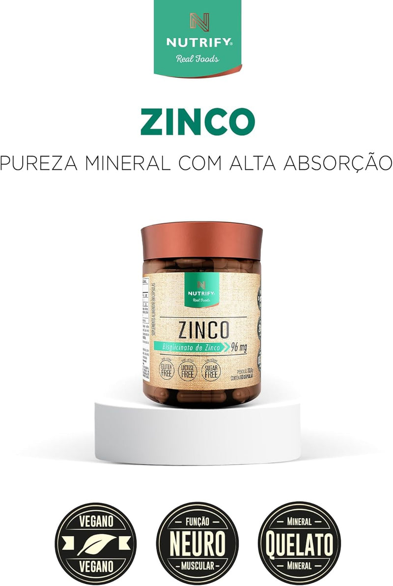 Zinco  Bisglicinato 60 cápsulas - Nutrify