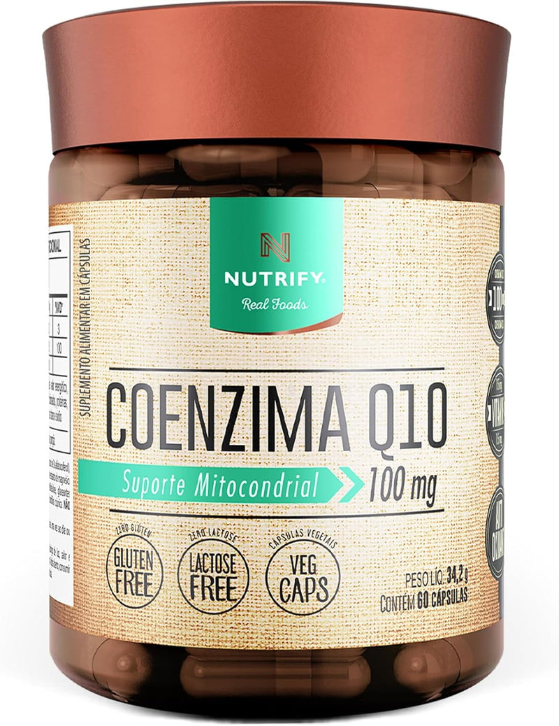 Coenzima Q10  Enriquecido com Vitamina E 60 cápsulas -Nutrify