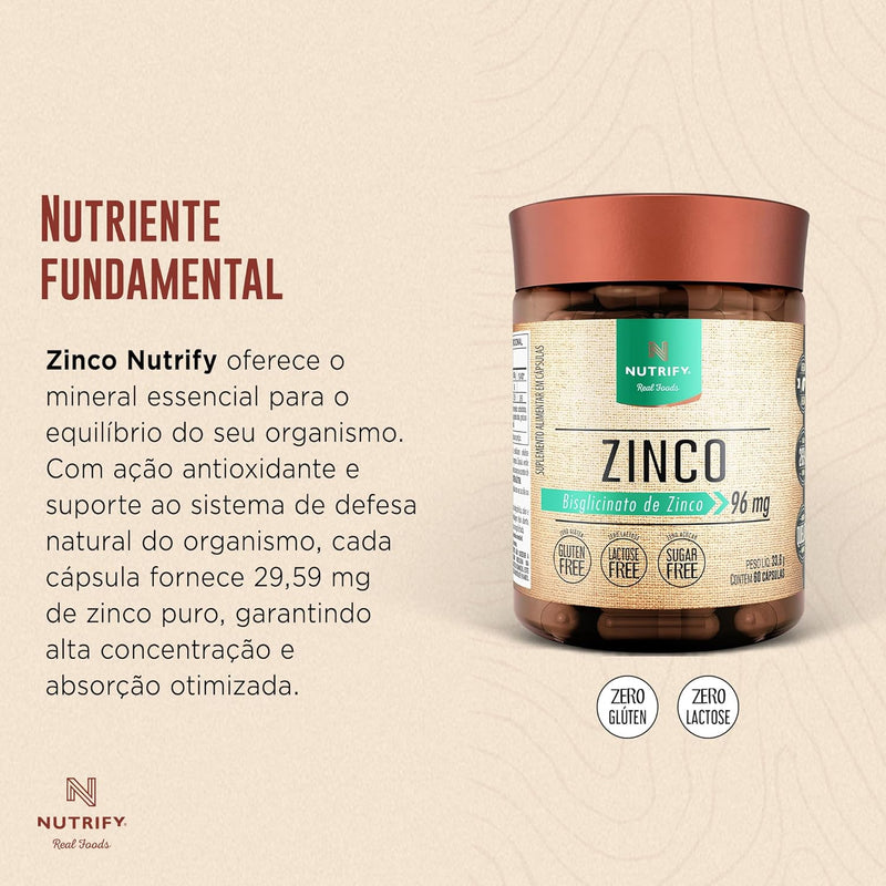 Zinco  Bisglicinato 60 cápsulas - Nutrify