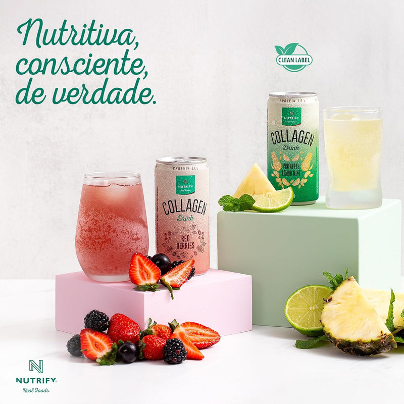 Bebida de Colágeno - Abacaxi com Hortelã e Limão - display com 6 unidades