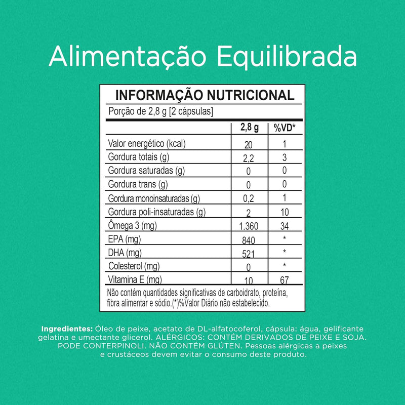 Ômega 3 TG Ultraconcentrado 1360mg Enriquecido com Vitamina E -Nutrify 120 Cápsulas