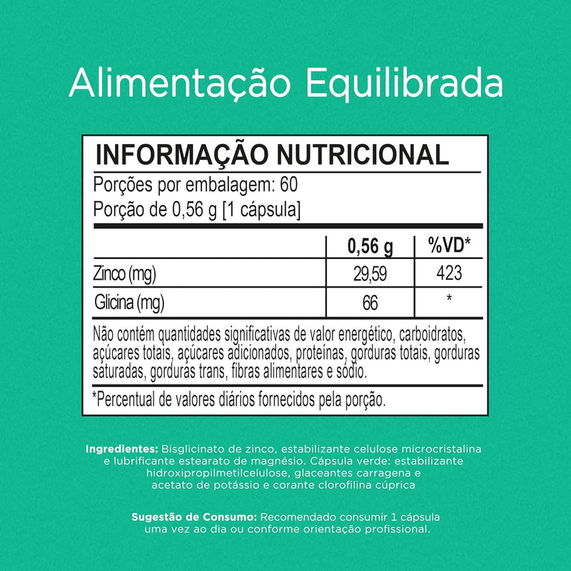 Zinco  Bisglicinato 60 cápsulas - Nutrify