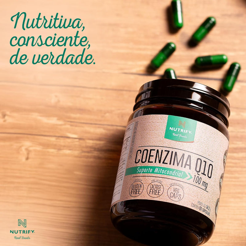 Coenzima Q10  Enriquecido com Vitamina E 60 cápsulas -Nutrify