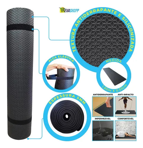 Esteira Para Yoga 1,80mx53cmx5mm
