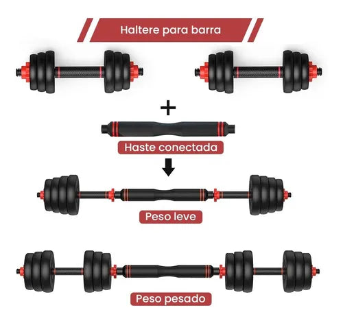 Kit Halteres Ajustáveis 6 em 1 até 40kg