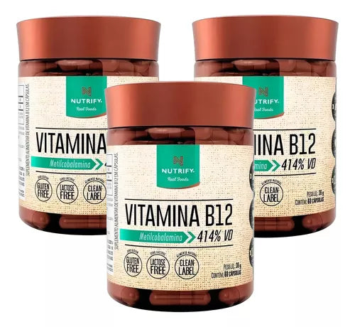 Nutrify Vitamina B12 Metilcobalamina 414% VD - 3 potes