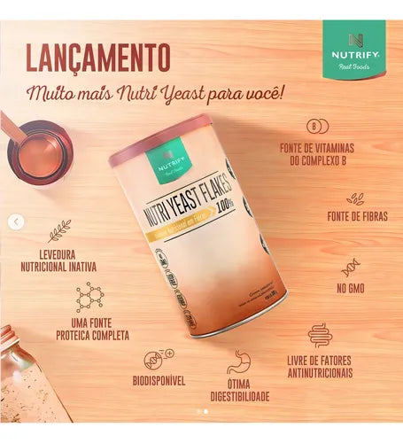 Nutri Yeast Flakes Nutrify 300g-Levedura Nutricional em Flocos